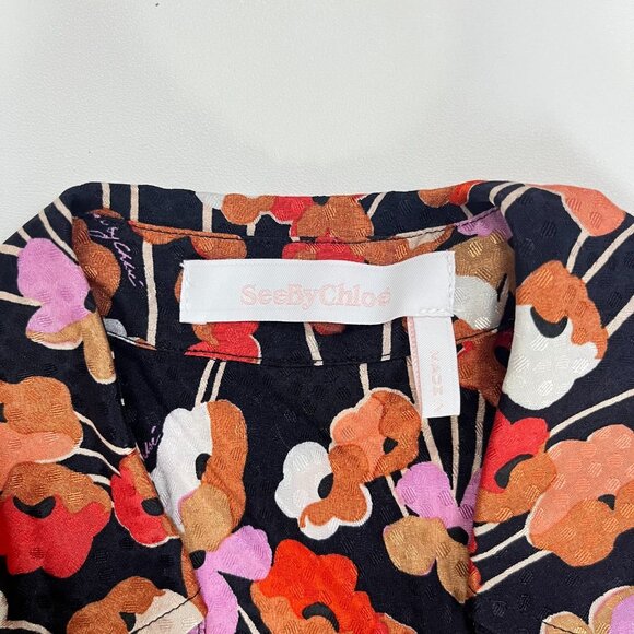 $375 NWOT See By Chloé Floral Top Blouse Shirt Long Sleeve Size 40 Pullover - Picture 8 of 13